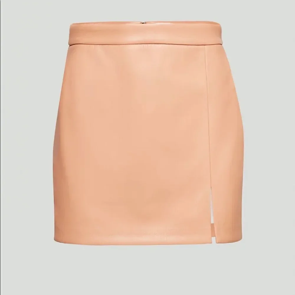 NWT Aritzia Wilfred Tempest / Patio Vegan Leather Mini Skirt - Picture 7 of 9